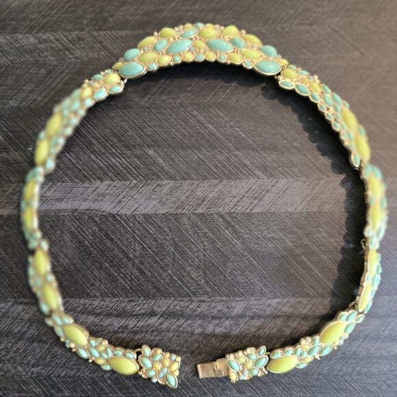 Banana Republic Statement Necklace - Turquoise & Chartreuse - Spring Collection - Picture 3 of 9